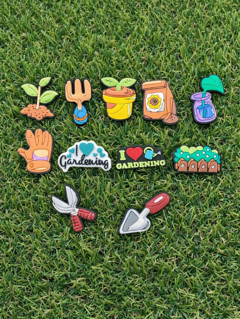Set of 11 Gardening Shoe Charms